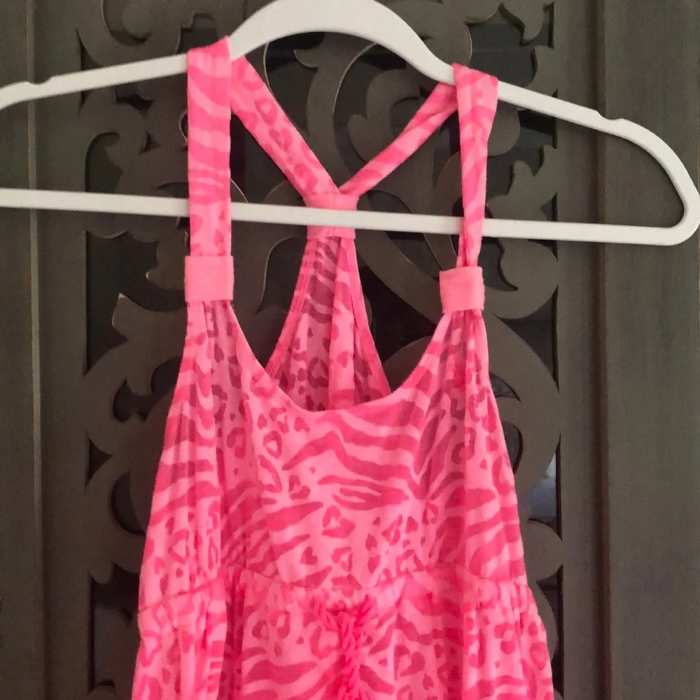 Justice beach pink print coverup dress girls 12
